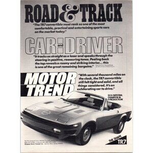 1980 Triumph TR7 TR-7 Convertible Roadster Vintage Print Ad Headlines Wall Art